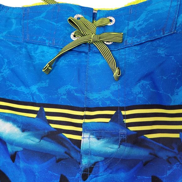 Gerry Youth Boy's Swim Short UPF 50+ Swim Trunks, Blue Sharks - Size: Medium - Picture 3 of 11